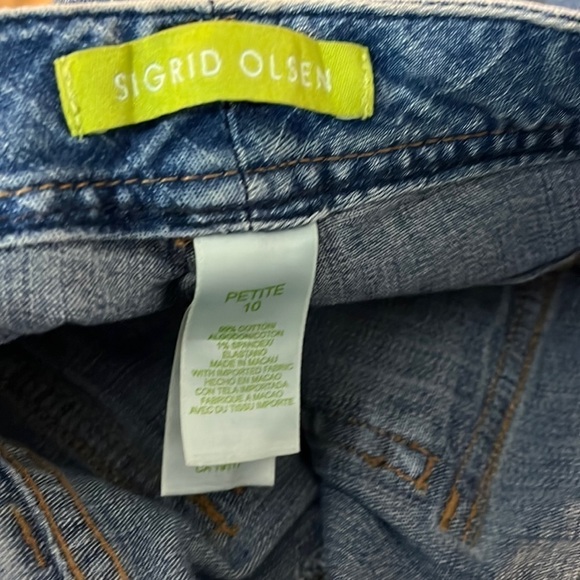 Sigird Olsen stonewashed vintage denim jeans snap & zip waist. Snap back pockets - Picture 6 of 8